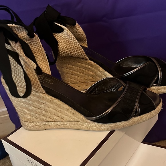 Coach Wrap around the ankle wedge espadrilles - Picture 4 of 11